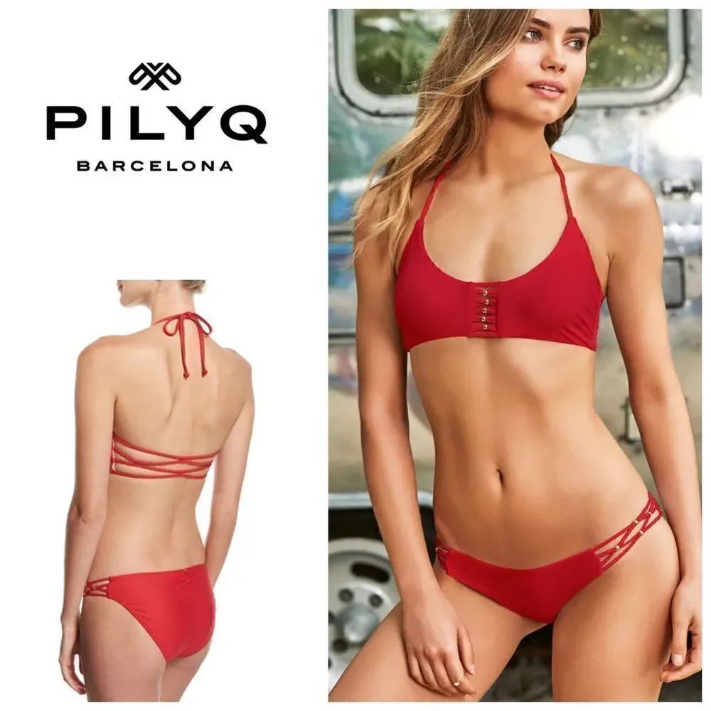 New. PilyQ Rouge Braided Zen Bikini set. Regularly $149